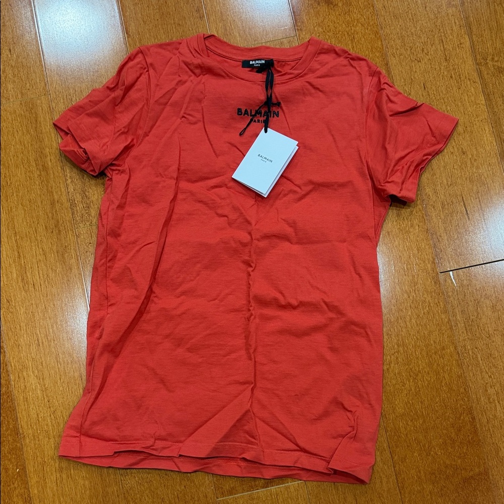 [Balmain] embroidered logo Tee